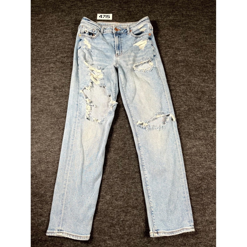 American Eagle Outfitters Mom Jeans‎ Women 2 Blue Denim Medium Wash Distressed